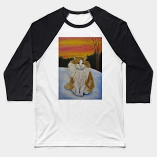 Cat in sunset Baseball T-Shirt